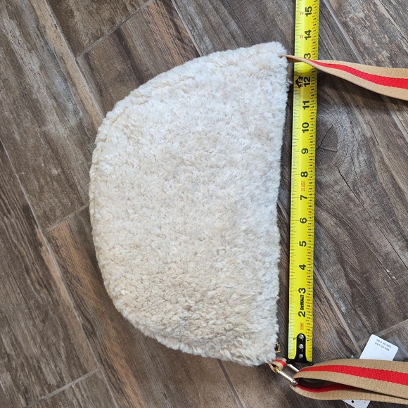 Anthropologie Sherpa Half Moon Crossbody Sling Shoulder Bag, Adjustable Strap - Picture 7 of 14